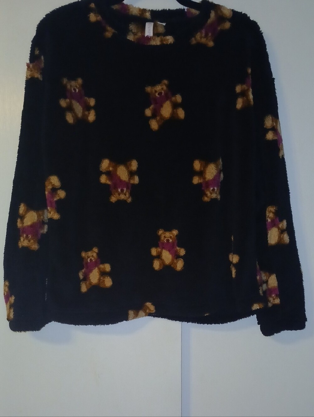 Joyspun Teddy Print Plush Sweater in Size Small (4-6) NWT